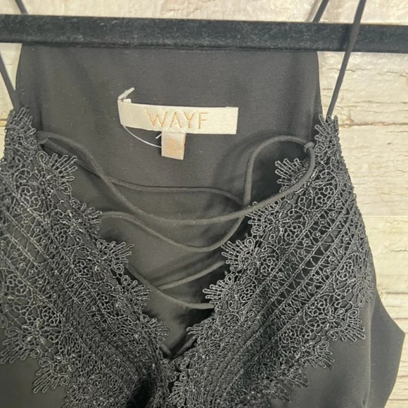 WAYF black tank top blouse lace lace up size xs - Picture 3 of 7